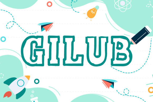 Gilub: A Bold Outlined Display Font for Branding Projects